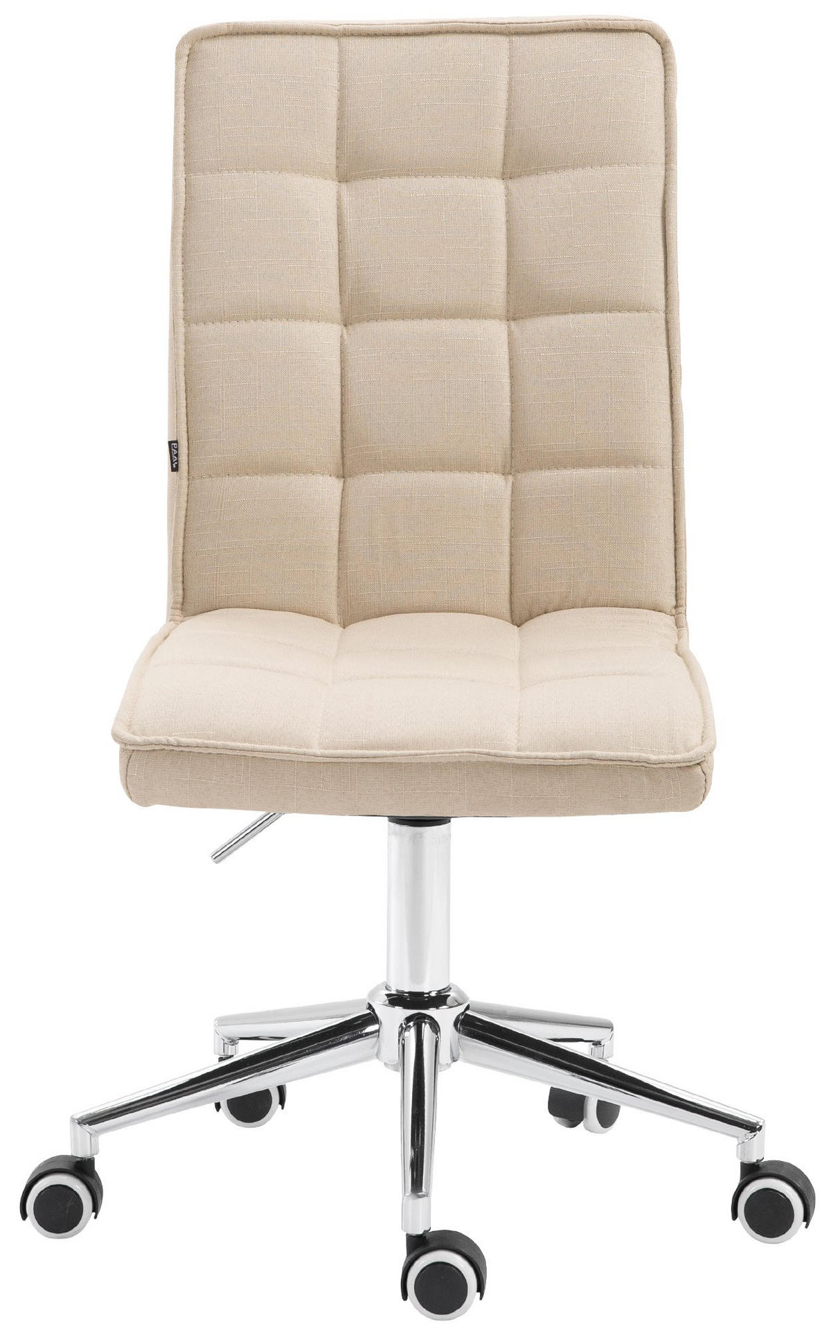 DREHSTUHL Stoff creme - Chromfarben/Creme, Textil/Metall (43/90/61cm) - CLP