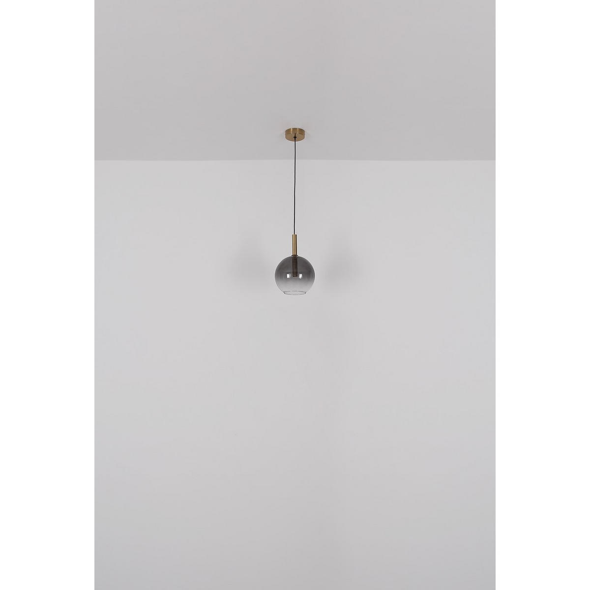 HÄNGELEUCHTE, Rauchglas, Schwarz, höhenverstellbar - Schwarz, Glas (18/18/120cm) - Globo Lighting