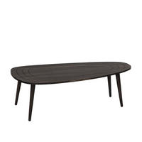 KONFERENČNÍ stolek se zaoblenou deskou, délka 115 cm - SWEET - antracitová, kompozitní dřevo (115/50/38cm) - Calicosy