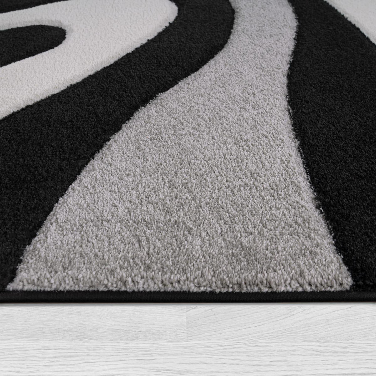 KURZFLOR-TEPPICH DIAMOND 760 SCHWARZ 200X290 - Schwarz, Textil (200/290cm) - Paco Home