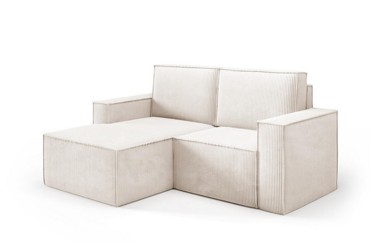 ECKSOFA Orto Beige, Zweisitzer Kordecksofa linke seite - Beige, Holzwerkstoff/Textil (180/141cm) - Bettso