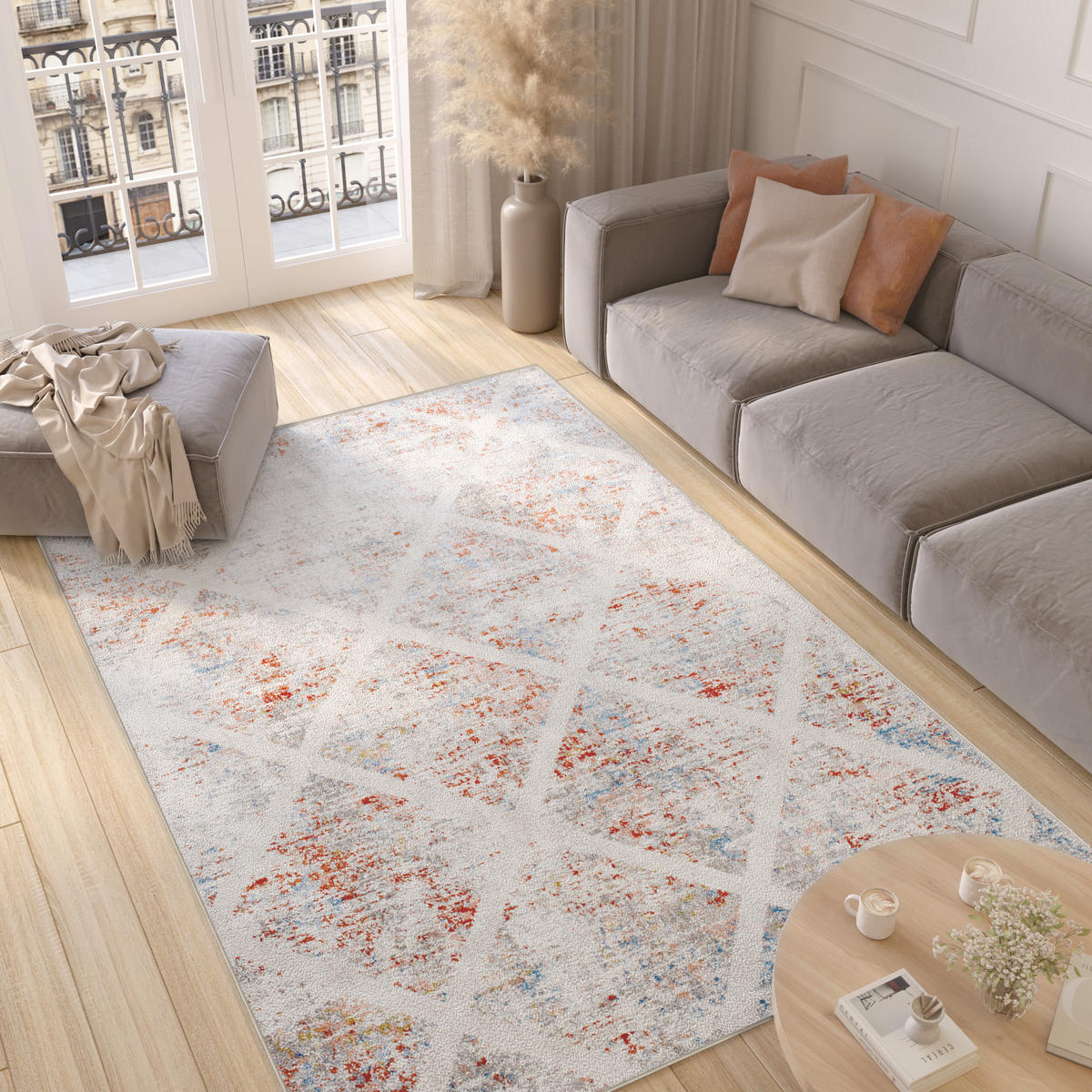 TEPPICH VALLEY Grau Orange 300/400 cm - Orange, Textil (300/400cm) - Tapiso