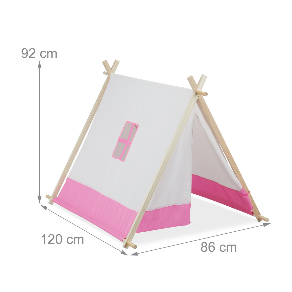 TIPIZELT - Multicolor, Holz/Textil (120/86cm) - Relaxdays