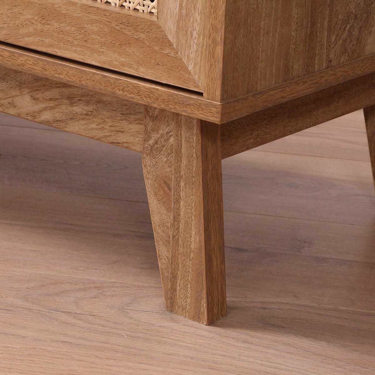 SIDEBOARD 2 türen mit rattan-geflecht - palmo 110/39/74,5 cm - Apfelbaumfarben, Holzwerkstoff (39/74.5/110cm) - Calicosy