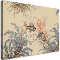 WANDBILD feng shui boho fisch - Beige, Textil (60/40cm) - Feeby