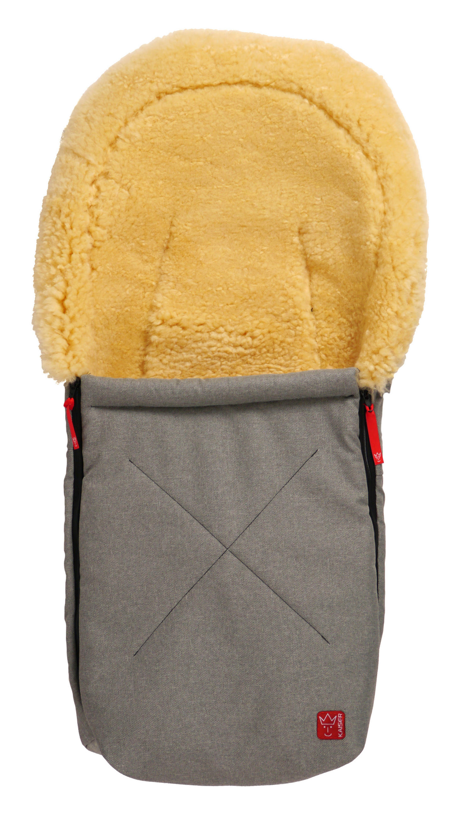 LAMMFELL-BABYSCHALENFUSSSACK Emma, grey melange - Grau, Fell (37/7/80cm) - Kaiserbaby