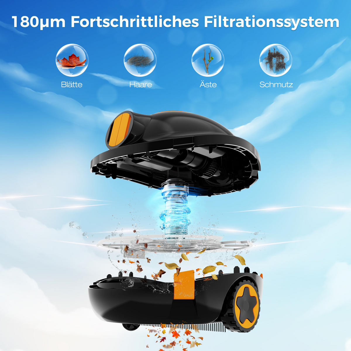 POOLROBOTER Y10 - Schwarz, Kunststoff (33/18.7/39.4cm) - EVERCROSS BOT