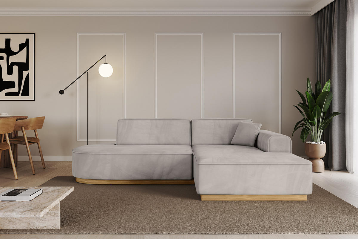 ECKSOFA Ottomane Rechts IREA-L1-v2 - 234x171x83 cm Hellbraun - Hellbraun, Holzwerkstoff/Textil (171/234cm) - ALTDECOR