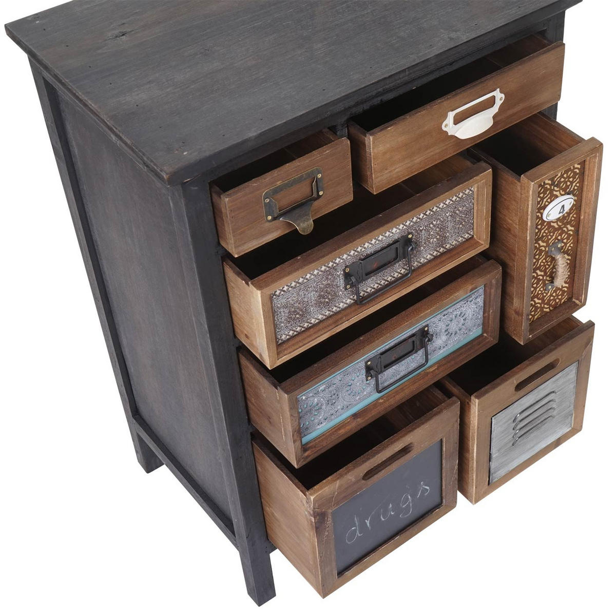 APOTHEKER-SCHRANK Multicolor - Multicolor, Holz (55/78/35cm) - MCW