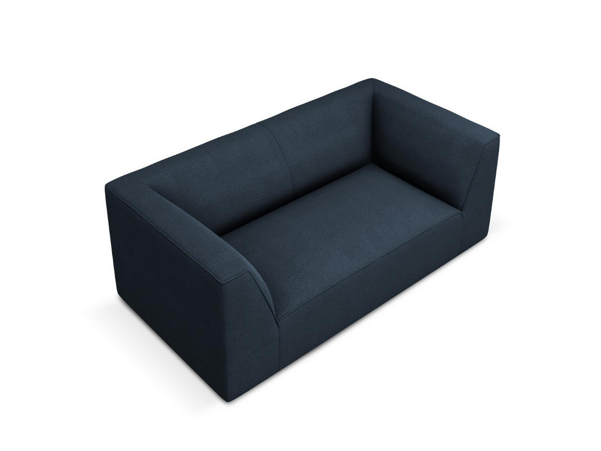 SOFA Ruby aus strukturiertem Stoff marineblau 2 Sitzplätze - Blau, Textil (174/69/93cm) - Micadoni