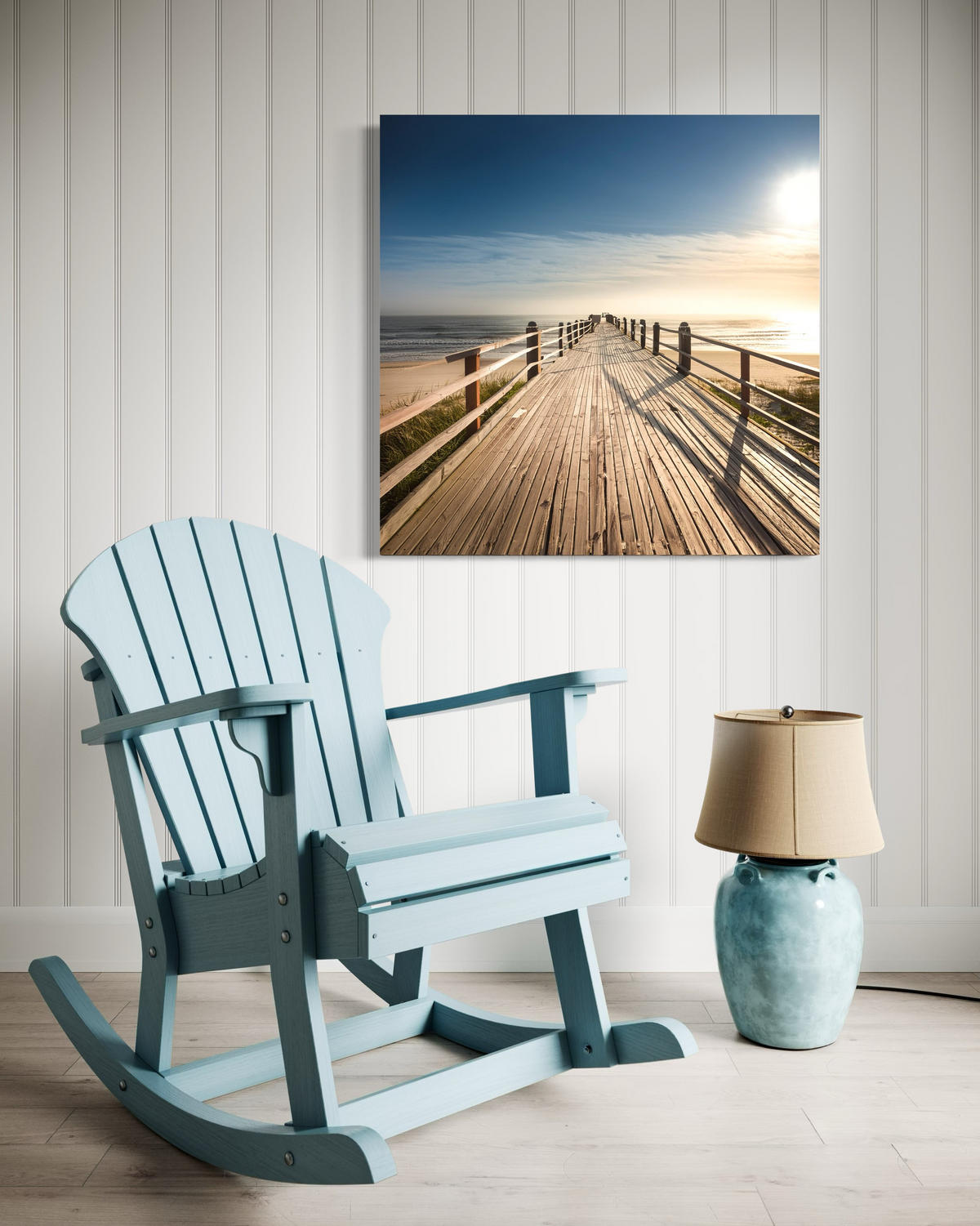 WANDBILD strand meer natur - Beige, Textil (50/50cm) - Feeby