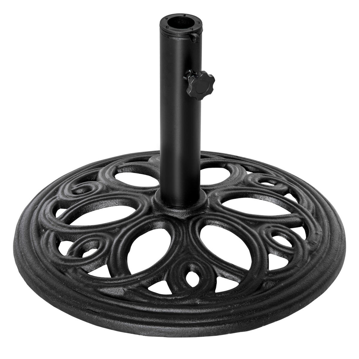 SONNENSCHIRMSTÄNDER Schwarz Ø 45/33,5 cm - Schwarz, Stein (45/45cm) - PANGIVO