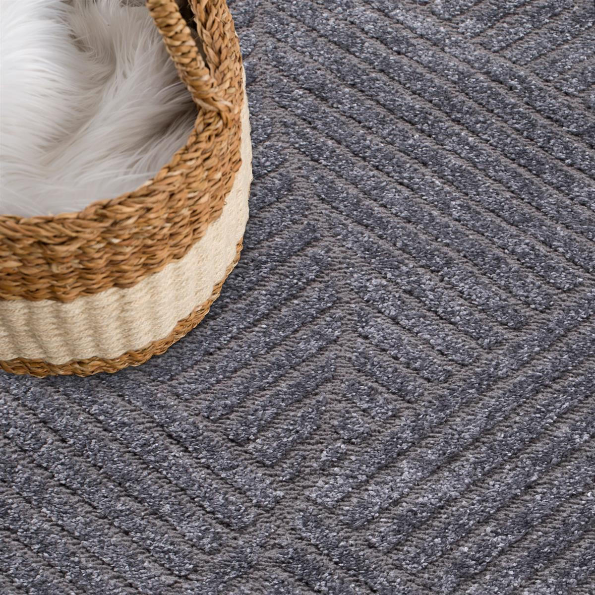 KURZFLOR-TEPPICH Fancy 904 Grau 200 cm Rund - Anthrazit/Grau, Textil (200/200cm) - carpet city