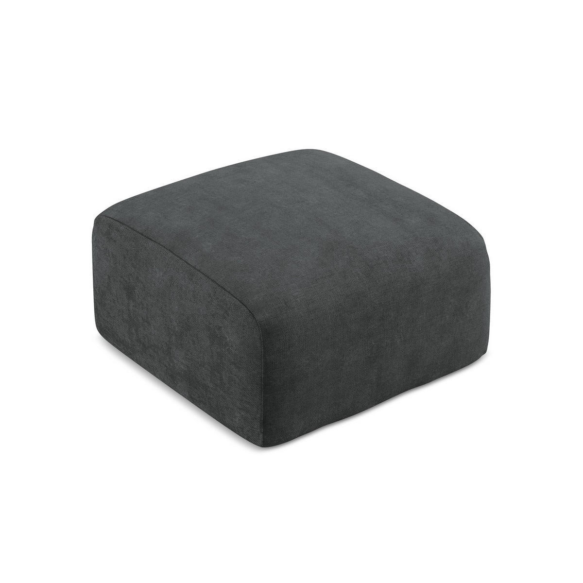 POUF Chenille Stoff Grau - Dunkelgrau/Schwarz, Holzwerkstoff/Kunststoff (65/40/65cm) - LaMiaSofa