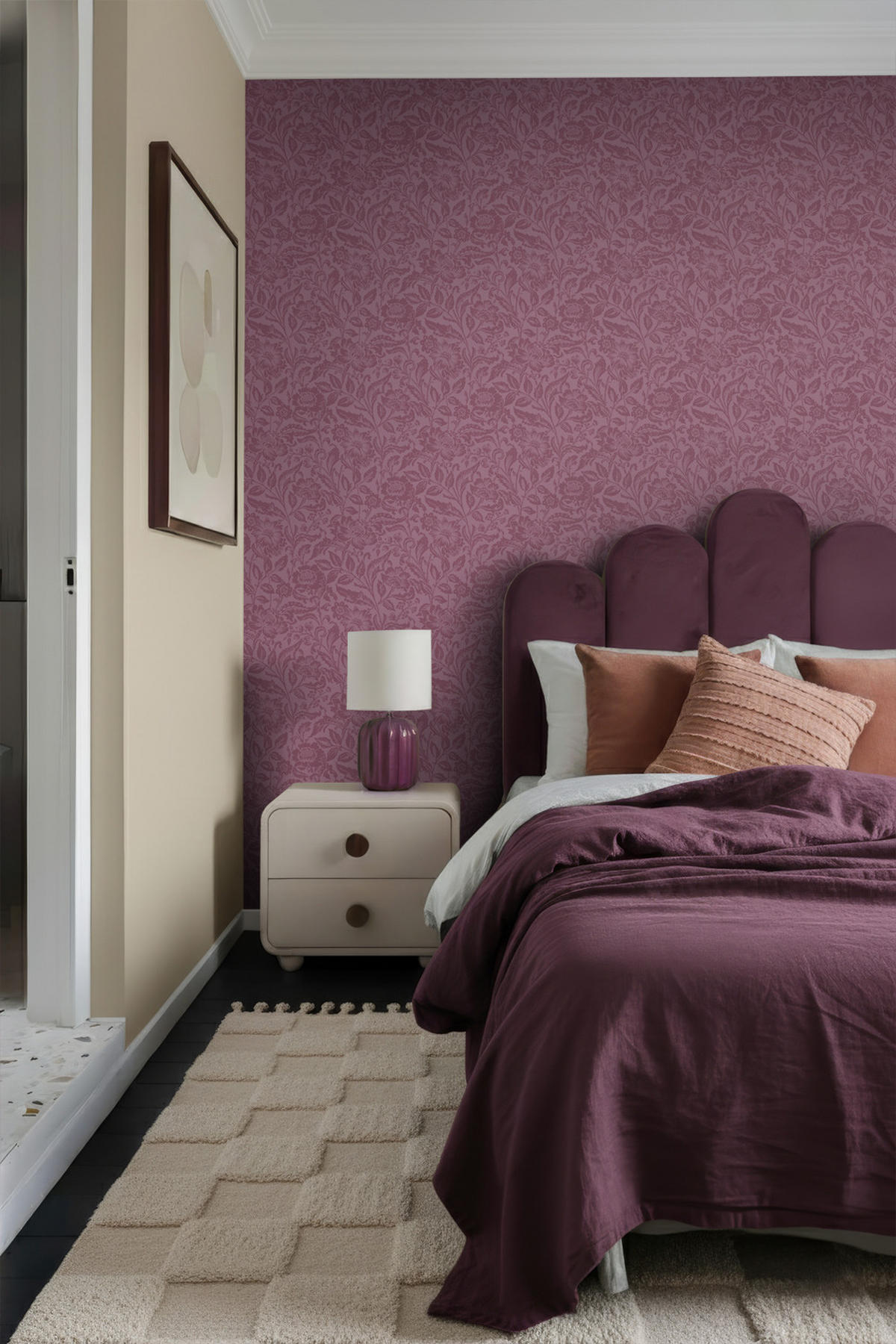 TAPETE Blumenmuster 50 x 900 cm - Lila, Papier (50/900cm) - ESTAhome