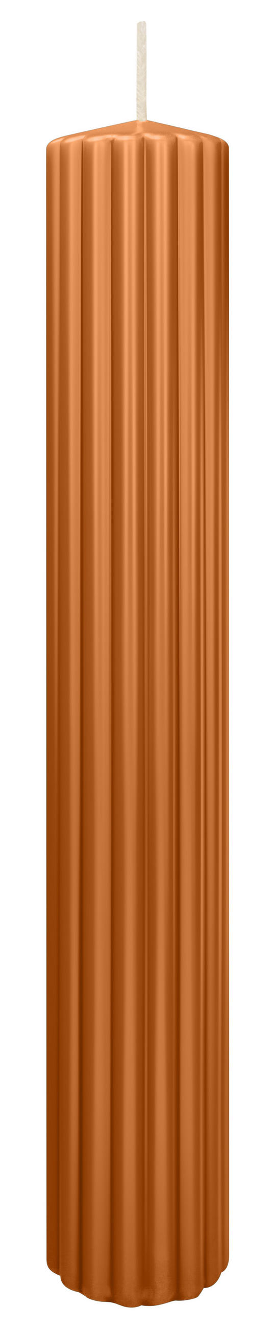 RILLEN KERZEN Cognac 300 x Ø 45 mm, 4 Stück - Cognac, Paraffin (8/15/15cm) - Wiedemann Kerzen