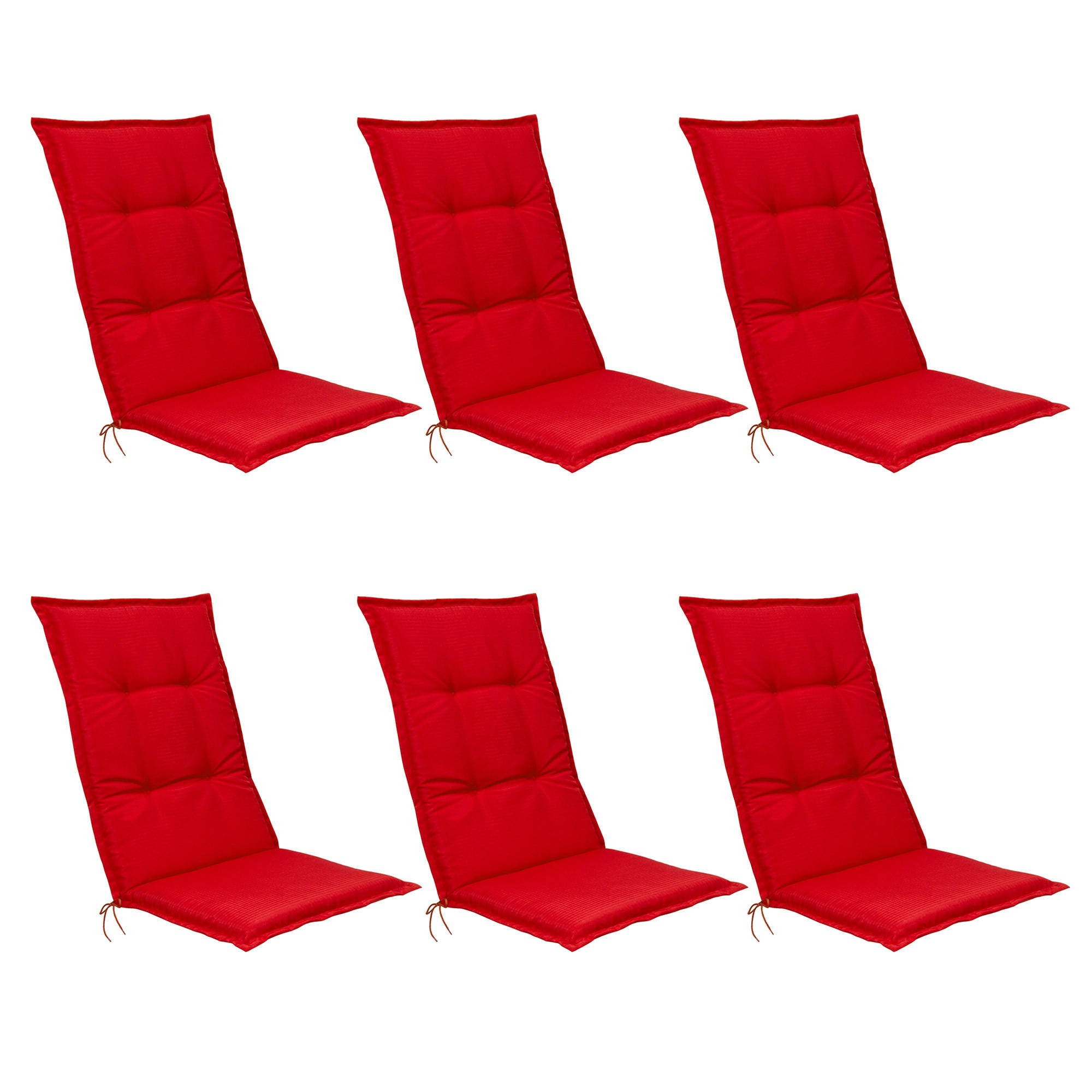 HOCHLEHNERAUFLAGE Base HL 120/50/6cm Rot 6tlg - Rot, Textil (50/6/120cm) - Beautissu 