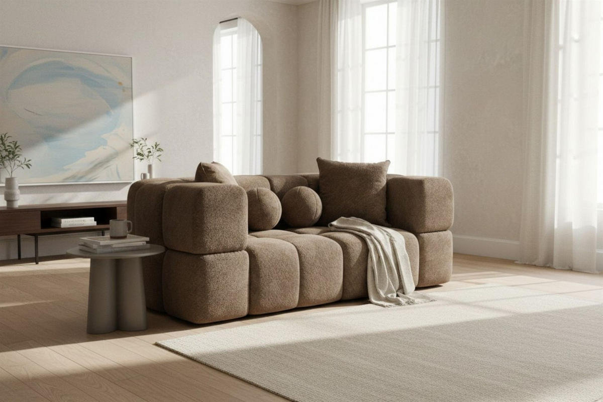 SOFA 3-sitzer Vega - Braun, Holzwerkstoff/Textil (250/77/103cm) - Fun Möbel