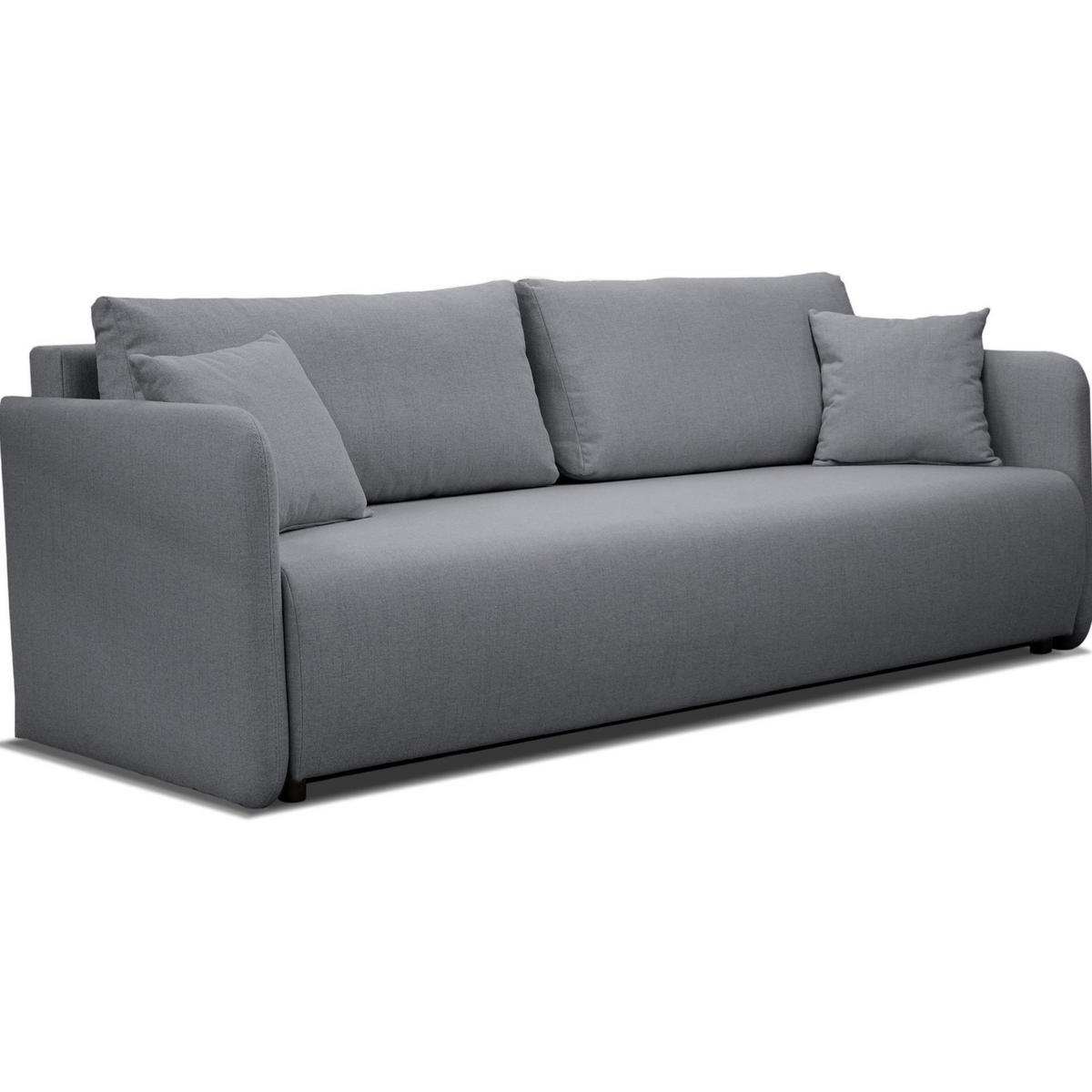 SOFA Anvio Grau mit Schlaffunktion - Schwarz/Grau, Kunststoff/Textil (220/88/100cm) - Selsey