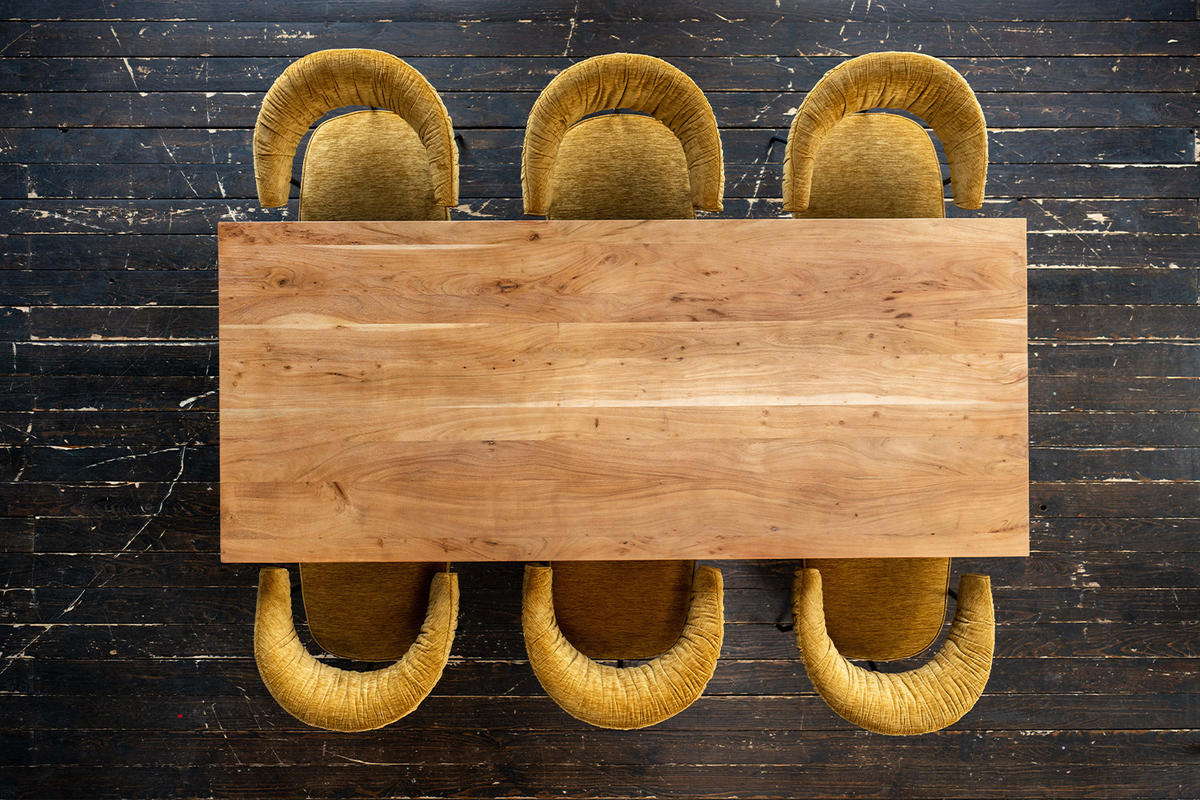 ESSTISCH MIT GERADER KANTE SELVA Braun Akazie - Schwarz/Braun, Holz/Metall (200/100/78cm) - KAWOLA