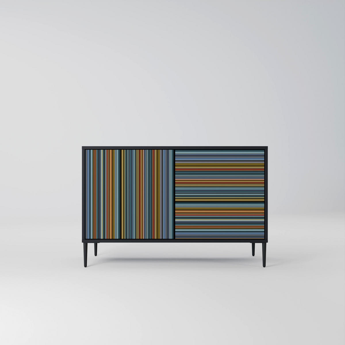 SIDEBOARD LINEOUT SPECTRUM, Eicheneffekt, 111x42x77,5 cm, 2 Türen - Eichefarben/Buchefarben, Holzwerkstoff/Buchenholz (111/77.5/42cm) - SpaceRebels