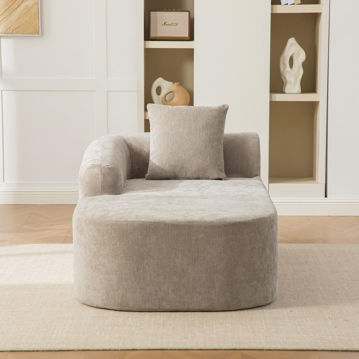 RÉCAMIERE DE-35127 linke mit Chenille-Bezug Grau - Grau, Textil (99/80.5/172cm) - ComfortXL
