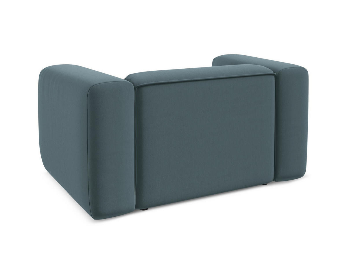 SESSEL Samt Stoff Blau - Blau/Petrol, Kunststoff/Textil (137/70/89cm) - Makamii