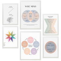 POSTER Set Mit 6 Wellness 2 A3 & A4 Weißer Rahmen - Weiß, Papier (29/3cm) - Nacnic