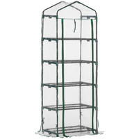 GEWÄCHSHAUS DE-11906 mit 5 Etagen & Tür Transparent - Transparent, Kunststoff (49/193/69cm) - ComfortXL