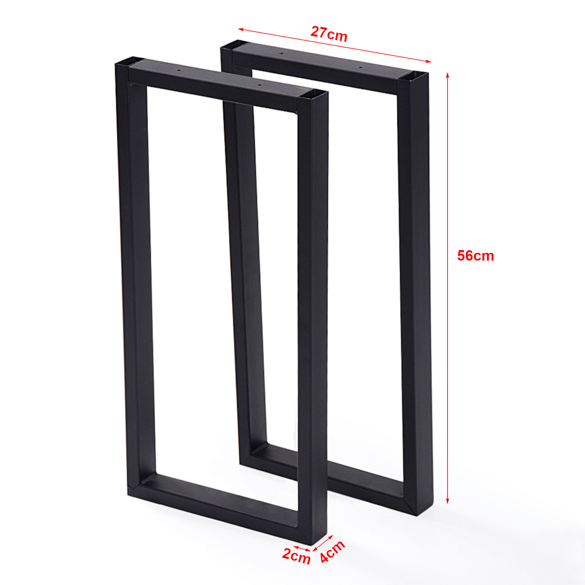 TISCHGESTELL-SET 2 TLG. Møldrup - Schwarz, Metall (27/56/4cm) - [en.casa]