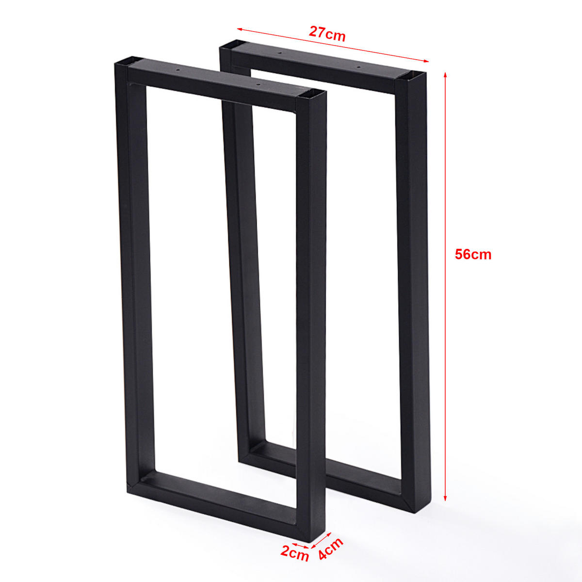 TISCHGESTELL-SET 2 TLG. Møldrup - Schwarz, Metall (27/56/4cm) - [en.casa]
