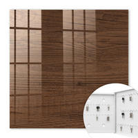 SCHLÜSSELBOX Weiß 30x30 cm – Türöffnung nach rechts - Holzstruktur - Braun, Metall (30/30/5cm) - TULUP