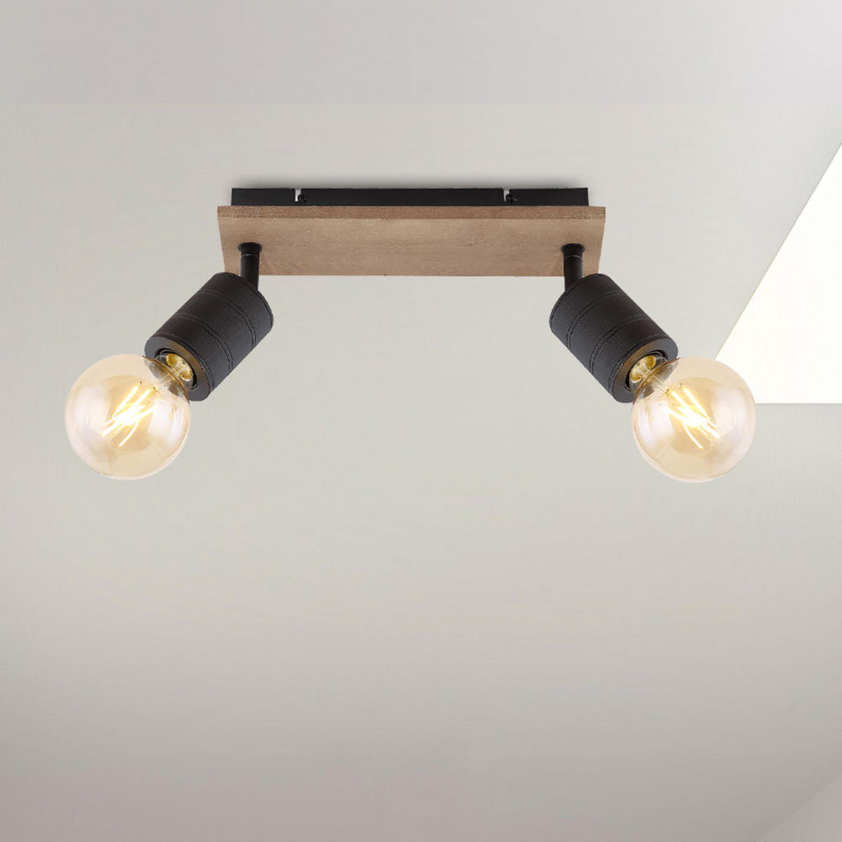 LED DECKENLEUCHTE JOSELLA Holz Braun - Braun, Holz (31/10/18cm) - Globo Lighting