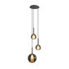 GALERIELEUCHTE Belluna 3-flammig Rauch Ø 14/24cm - Anthrazit, Glas (24/24/45cm) - s.luce