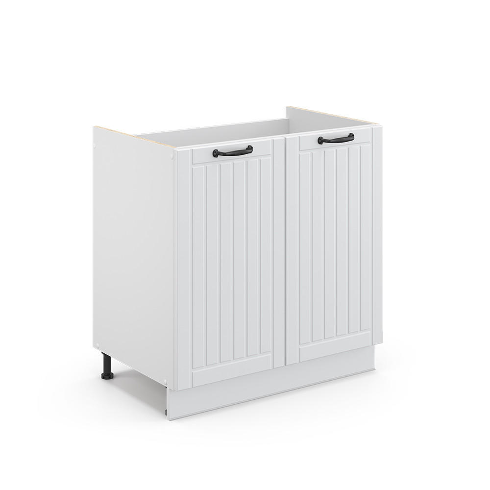 WASCHBECKENUNTERSCHRANK Fame-Line Weiß Landhaus 80 x 82 cm ohne AP - Weiß, Holzwerkstoff (80/82/51.6cm) - Vicco