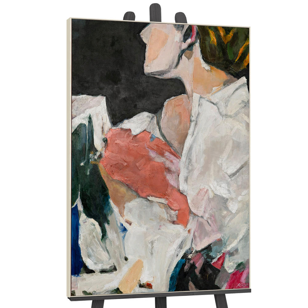 GEMÄLDE Abstrakte Silhouette Schattenfugenrahmen Beige 140x100 cm - Beige, Holz (140/100cm) - YS-art gallery