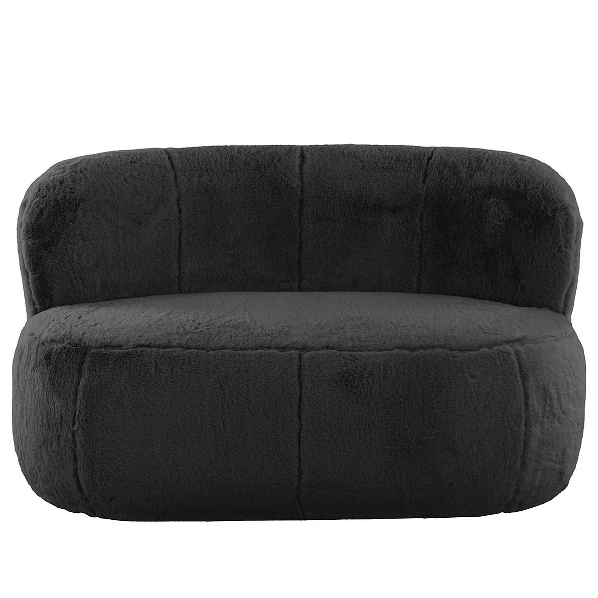 1,5-SITZER SOFA - Anthrazit/Schwarz, Kunststoff/Textil (134/75/84cm) - home24