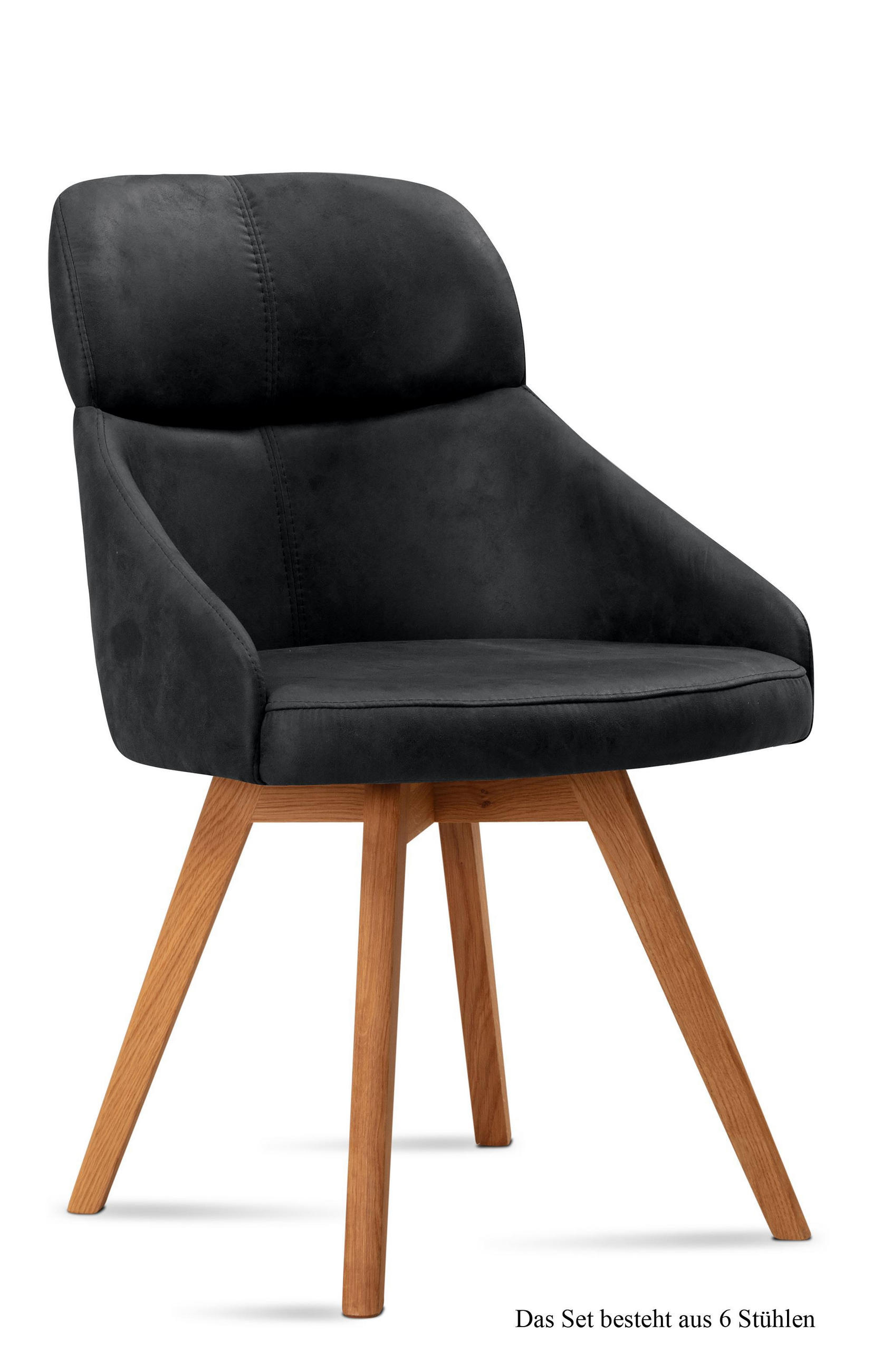ESSZIMMERSTUHL (6er-Set) Donna 52x82x63 Eiche geölt/Anthrazit - Eichefarben/Anthrazit, Kunststoff (63/82/52cm) - 58aufmkessel