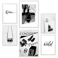 POSTER Set Mit 6 Modefoto A3 & A4 Weißer Rahmen - Weiß, Papier (29/3/42cm) - Nacnic