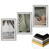 WANDBILDER 3er Set - 40x60 cm Silberner Rahmen - Strandschaukel-Blätterurlaub - Silberfarben, Kunststoff (40/60cm) - ArtPrintCave
