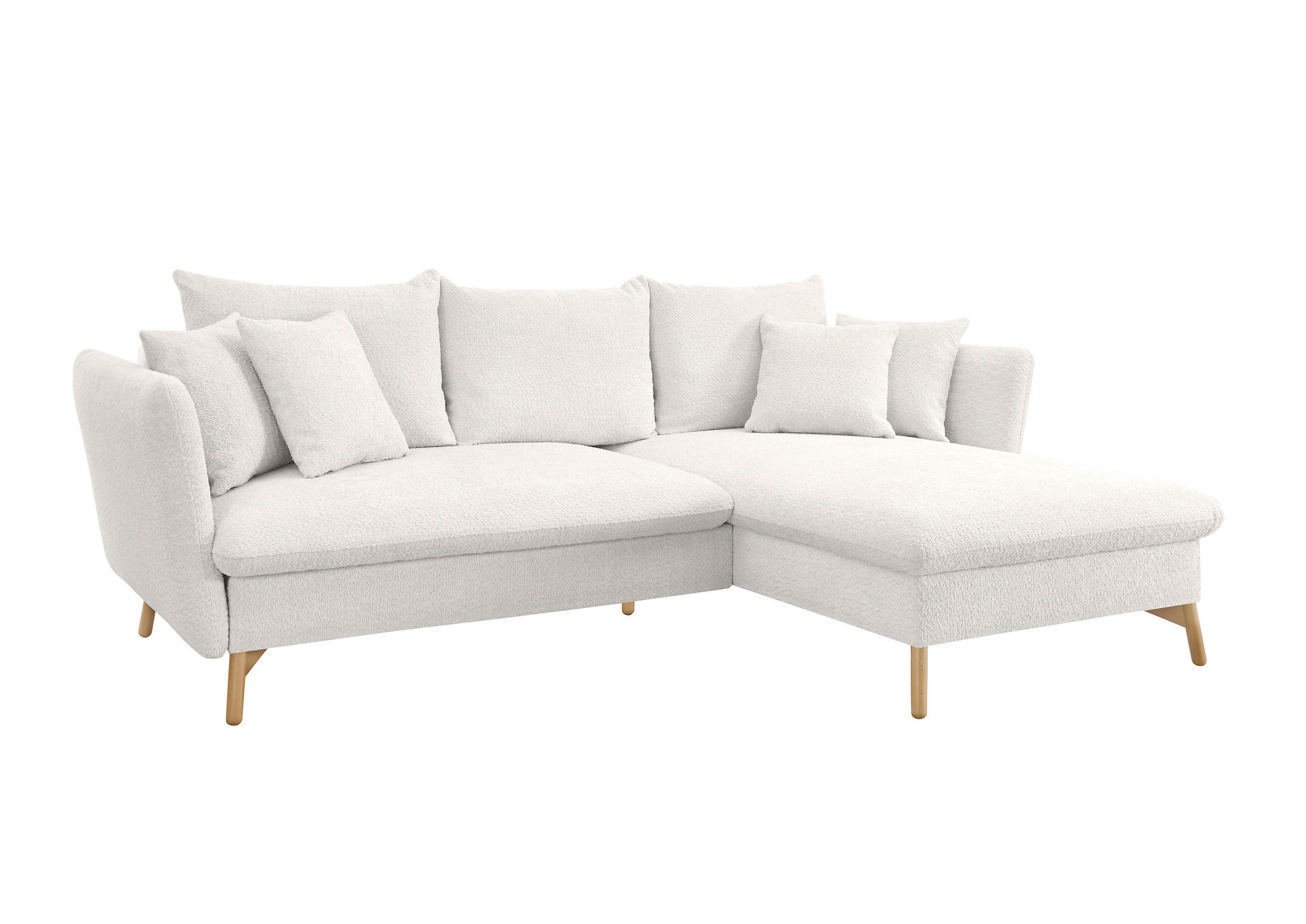 ECKSOFA S11 Ambriamo Weiß 258/91/167 cm Recamiere rechts - Weiß, Textil (258/167cm) - Livojo