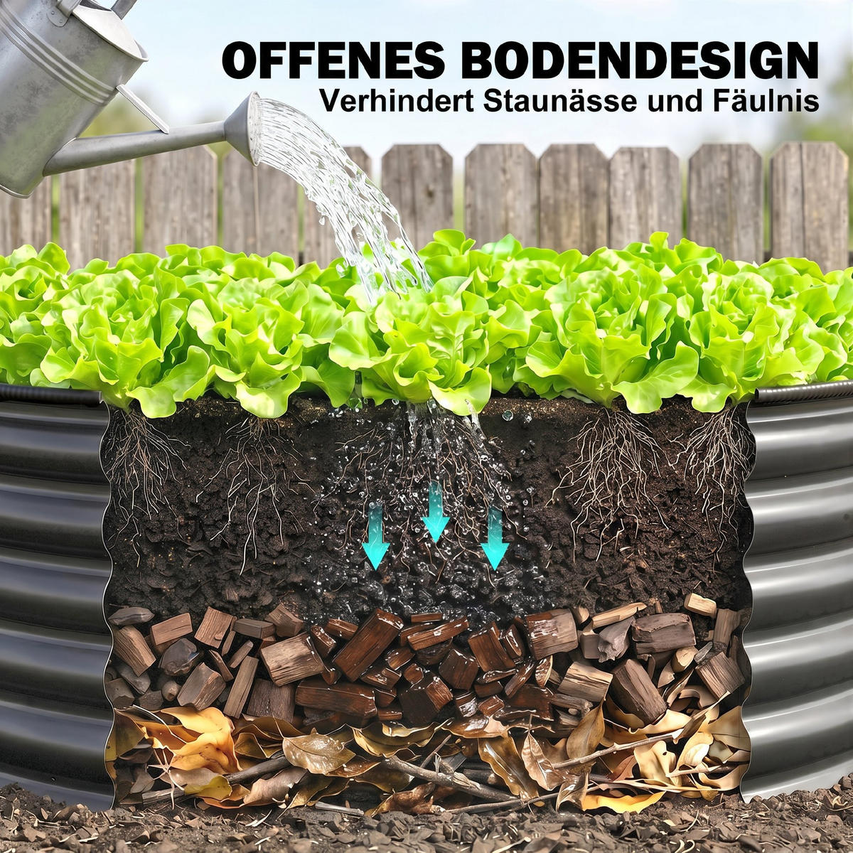 HOCHBEET - Dunkelgrau, Metall (120/43/120cm) - Outsunny