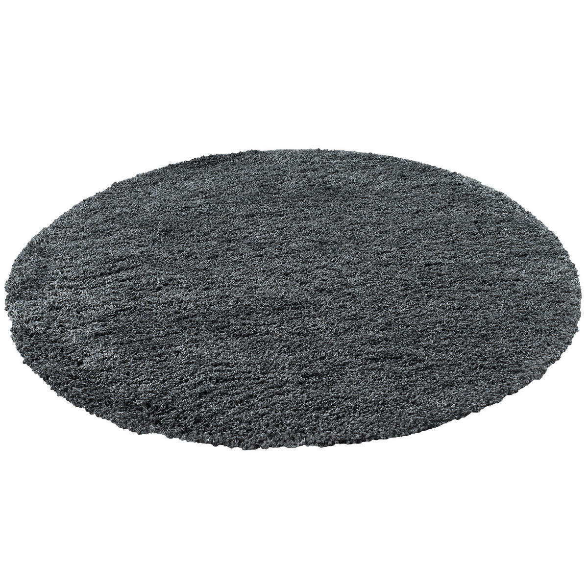 HOCHFLOR LANGFLOR SHAGGY TEPPICH LUXURY RUND - Anthrazit, Textil (120/120cm) - Pergamon