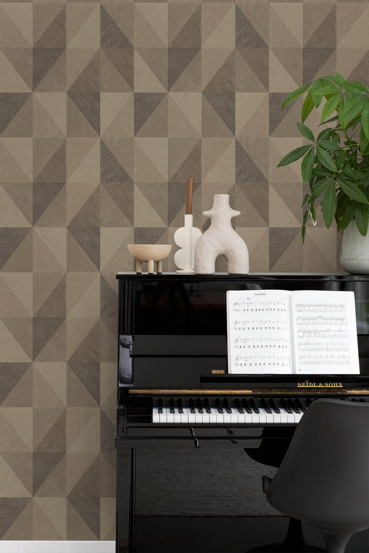 TAPETE 3D-Muster 50 x 900 cm - Braun, Papier (50/900cm) - Origin Wallcoverings