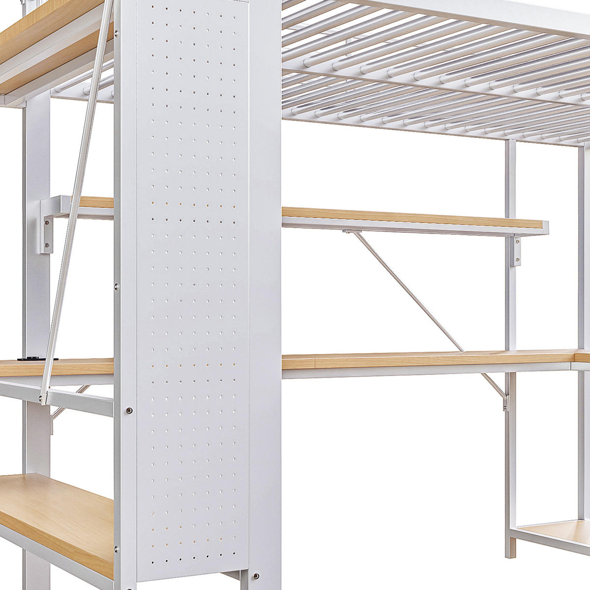 HOCHBETT Eisen 140/200 cm Weiß - Weiß, Metall - Raumix