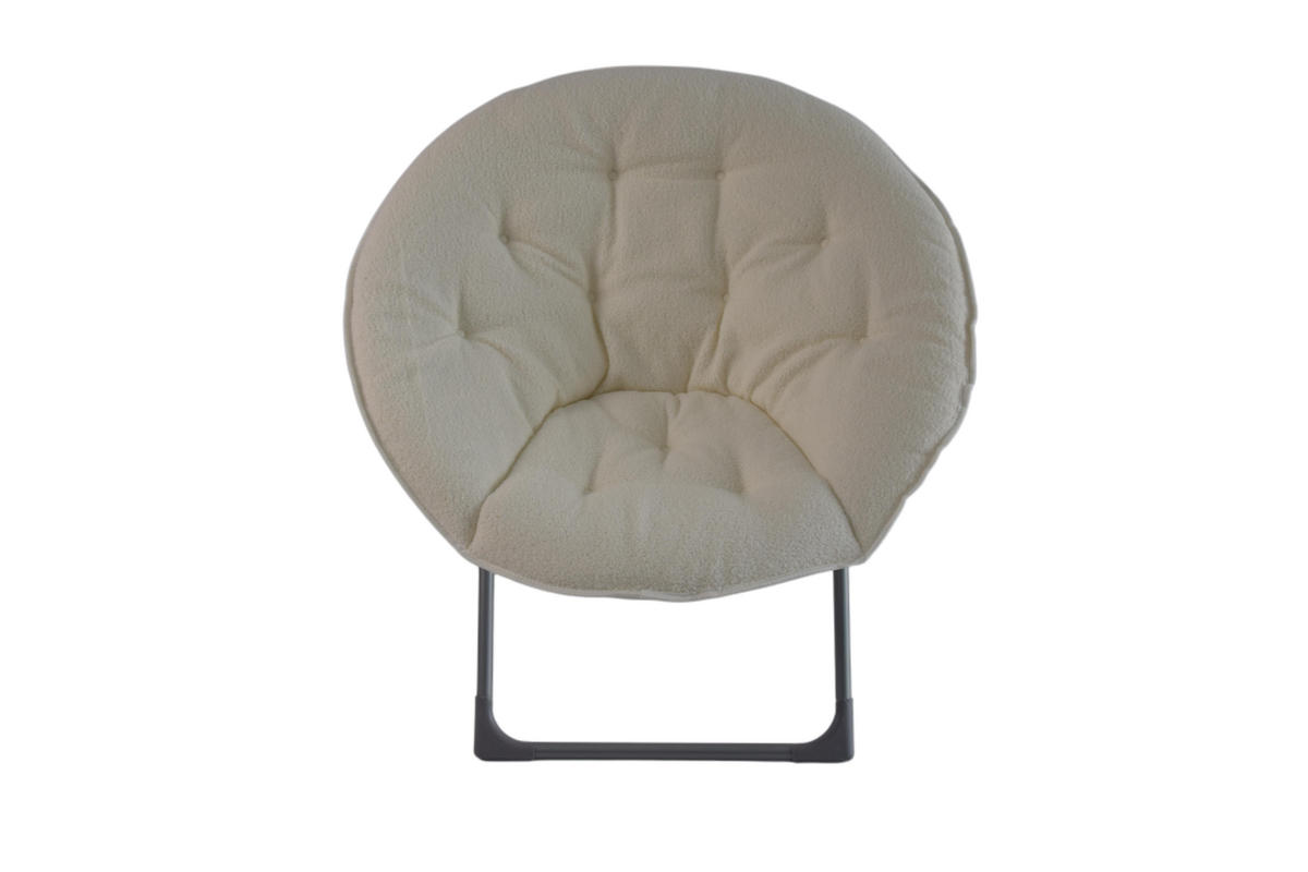 KLAPPBARER Moon Chair Stoffbezug, Metallgestell platzsparend 58/53/85 cm Weiß - Weiß, Textil (53/85/58cm) - Redom