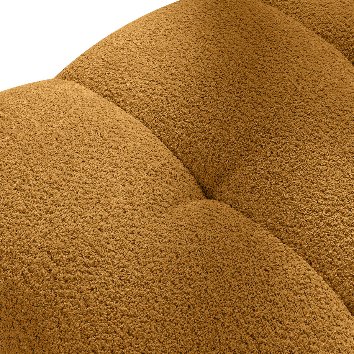 POUF LIRA, Honigfarben, Bouclé - Honig, Holz/Holzwerkstoff (96/43/50cm) - KONSIMO®