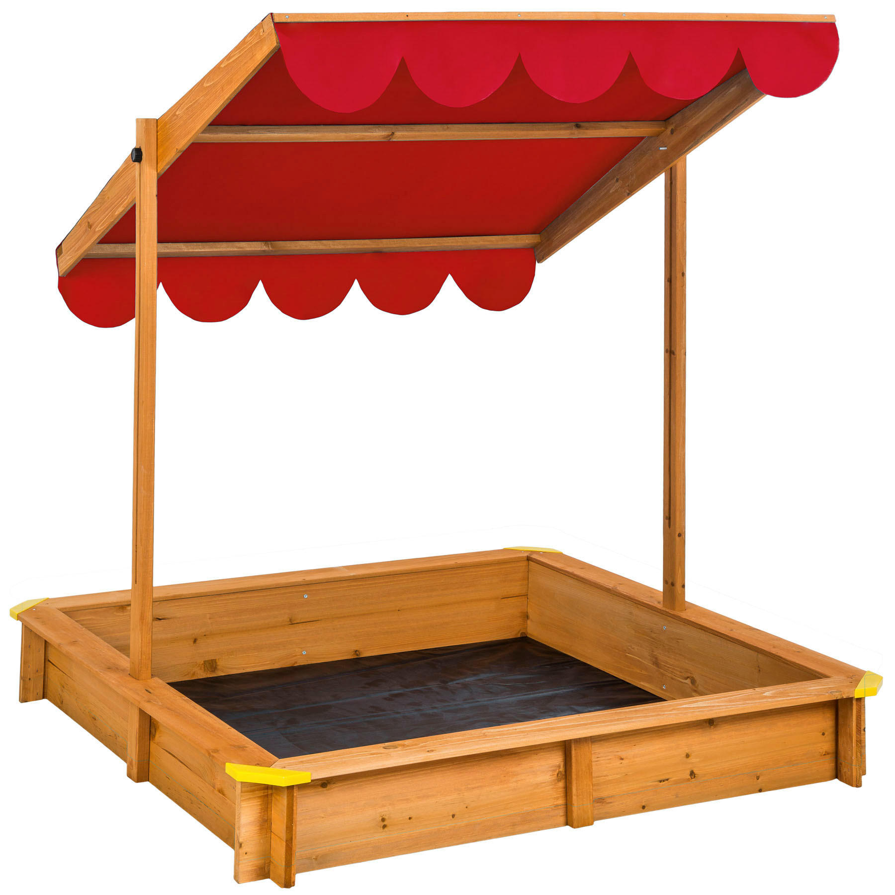 SANDKASTEN Emilia,120 x 120 x 120 cm,rot - Rot, Holz (120/120/120cm) - tectake