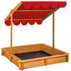 SANDKASTEN Emilia,120 x 120 x 120 cm,rot - Rot, Holz (120/120/120cm) - tectake
