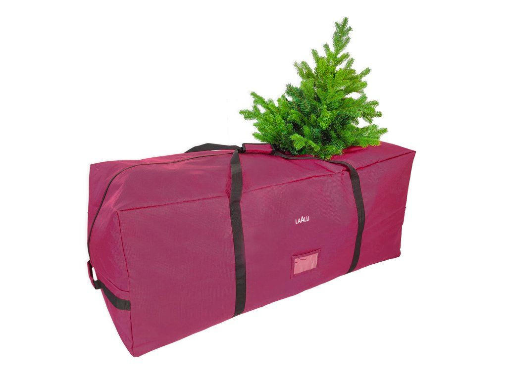 AUFBEWAHRUNGSTASCHE premium für Weihnachtsbaum, 120 × 50 × 50 cm, mit Reißverschluss, Schultergurt - Rot, Textil (50cm) - LAALU